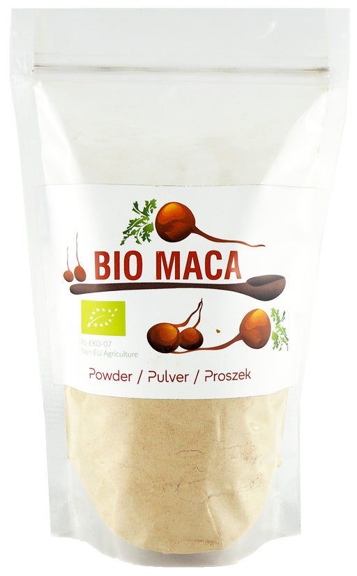 Verpackung von Bio Maca Pulver Planta Vera, natürliches Superfood in Pulverform, aus kontrolliert biologischem Anbau, 500g.