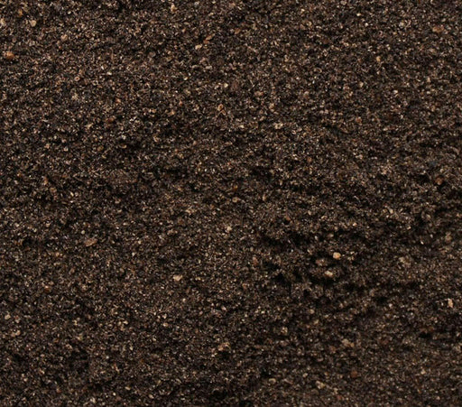 Detailaufnahme der Textur dunkler Nigella Sativa Samen auf heller Oberfläche